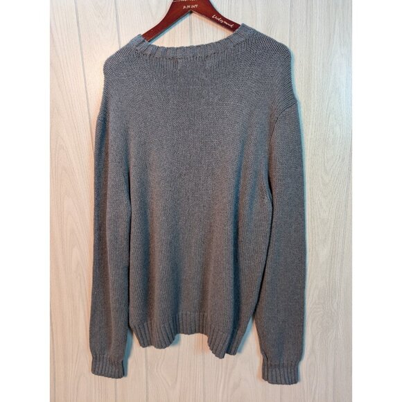 Polo Ralph Lauren Men’s Cotton Crew Neck Gray Sweater Size XL Preppy - Picture 3 of 6